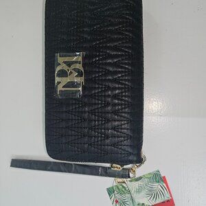 Brand New Badgley Mishka Black Leather Wallet with Phone Holder